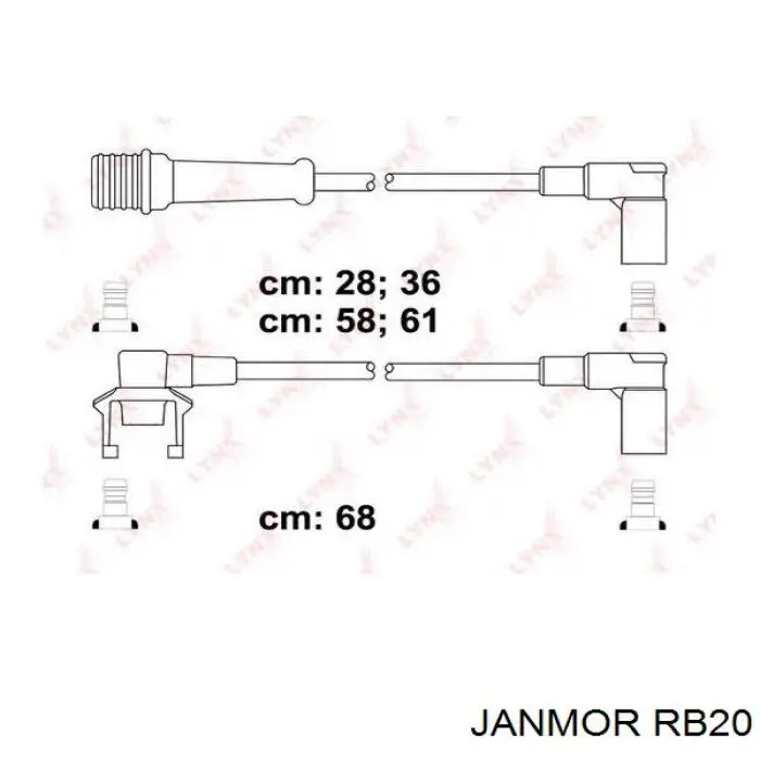 Высоковольтные провода RB20 Janmor