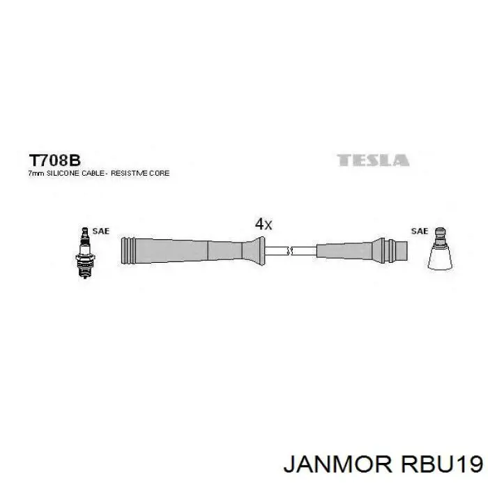 Высоковольтные провода RBU19 Janmor