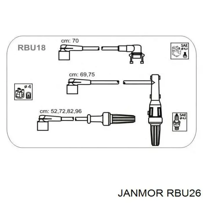 Высоковольтные провода RBU26 Janmor