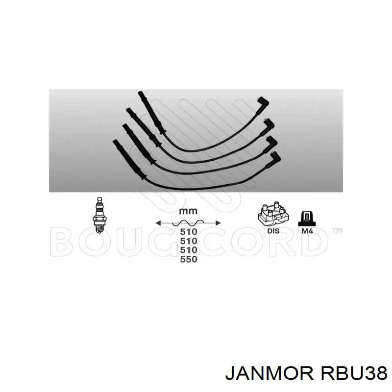 Высоковольтные провода RBU38 Janmor