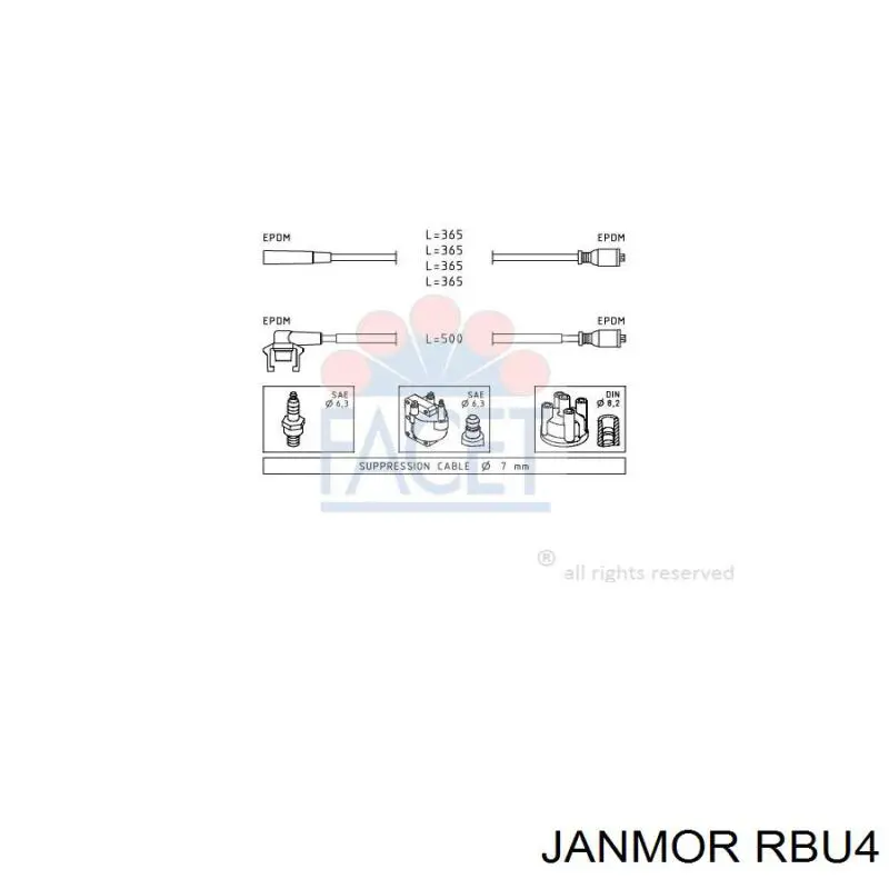 RBU4 Janmor Провода высоковольтные