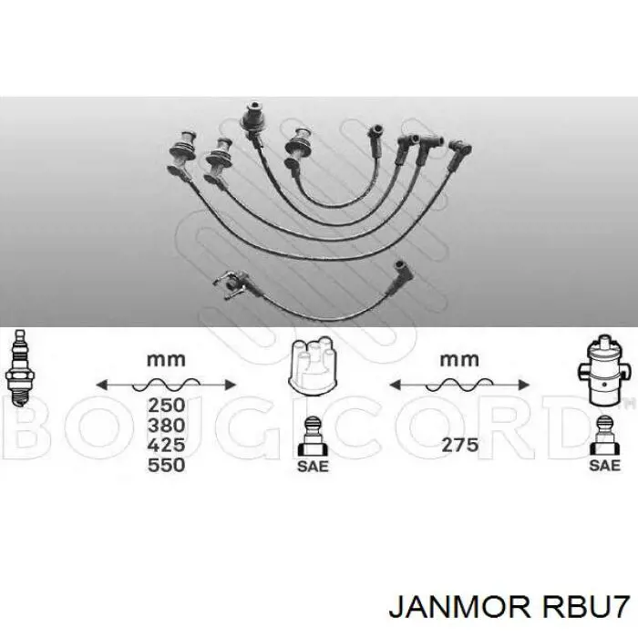RBU7 Janmor Провода высоковольтные