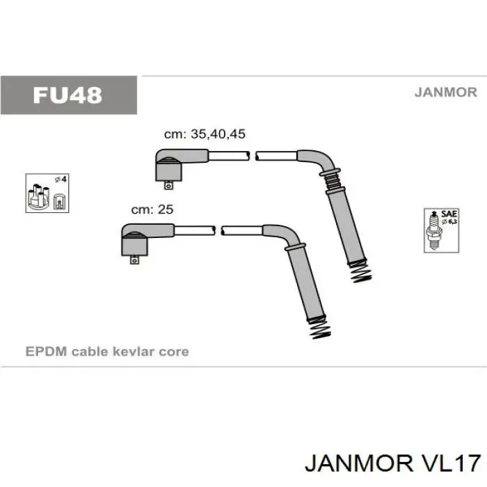 Провода зажигания Janmor VL17 цена, от 51.89 USD
