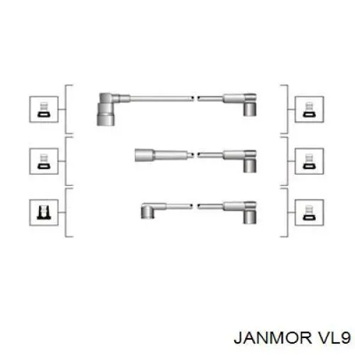 VL9 Janmor провода высоковольтные, комплект