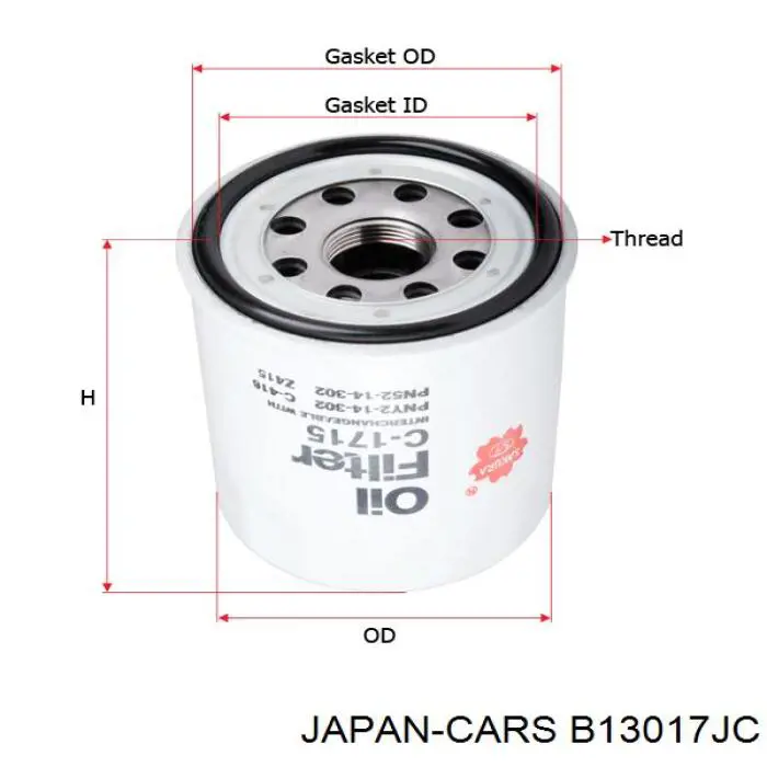 Масляный фильтр B13017JC Japan Cars