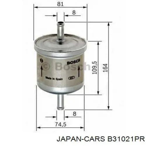 B31021PR Japan Cars топливный фильтр