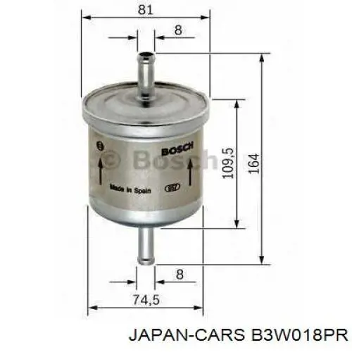 Filtro combustible B3W018PR Japan Cars