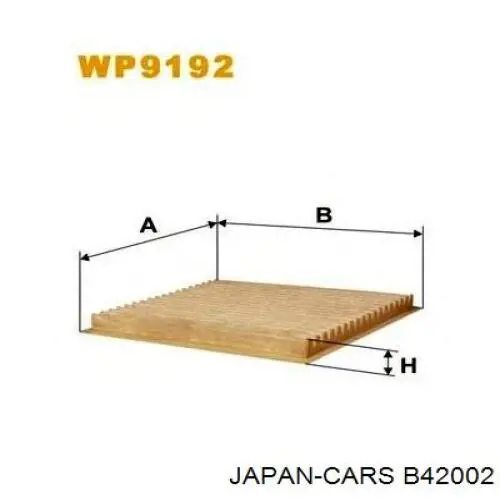 Фильтр воздушный отопителя Japan Cars B42002 цена, от 2.85 USD