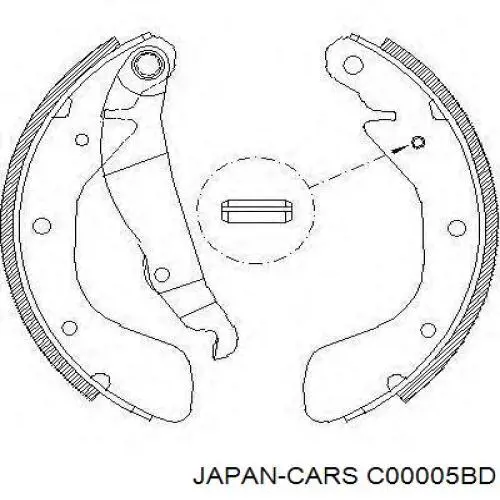 Kit de montaje, zapatas de freno traseras C00005BD Japan Cars