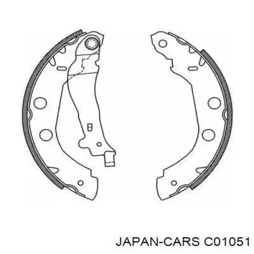 Купить C01051 Japan Cars Задние барабанные тормозные колодки