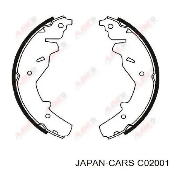 C02001 Japan Cars Барабанные тормозные колодки