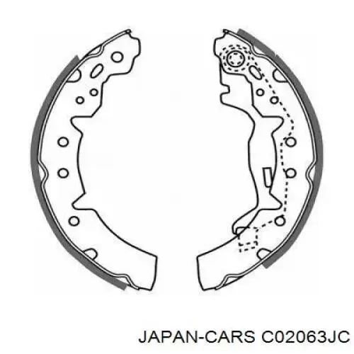 Задние барабанные колодки C02063JC Japan Cars