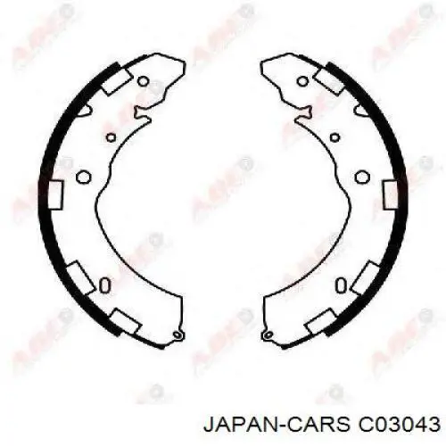 Купить C03043 Japan Cars Задние барабанные тормозные колодки