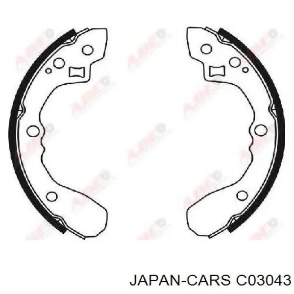 C03043 Japan Cars Барабанные тормозные колодки