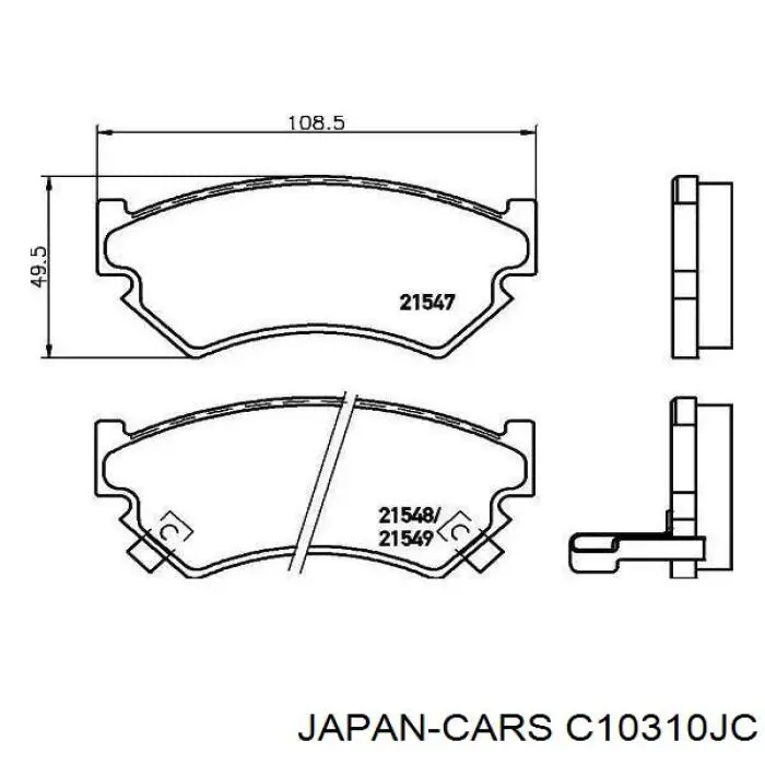 C10310JC Japan Cars Колодки передние