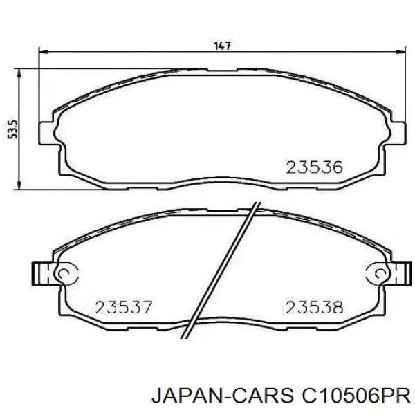 C10506PR Japan Cars колодки тормозные передние дисковые