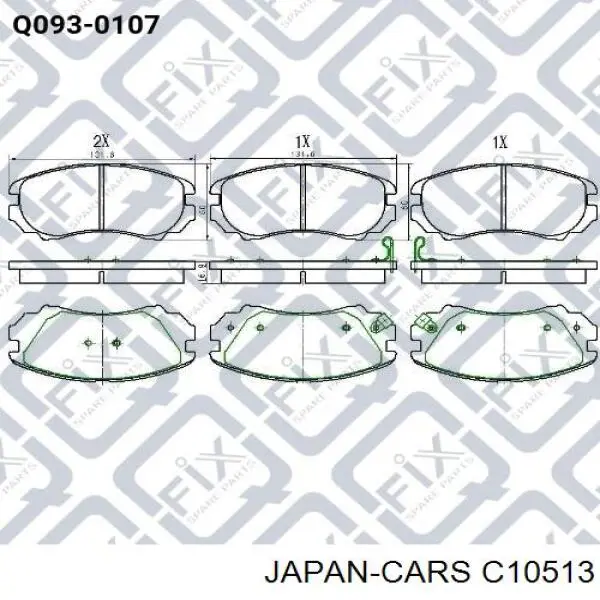 Передние тормозные колодки C10513 Japan Cars