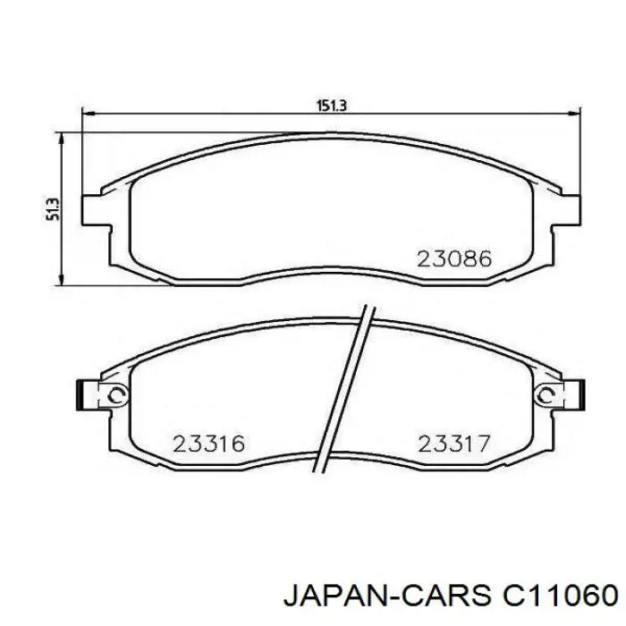 Колодки тормозные передние дисковые JAPAN CARS C11060
