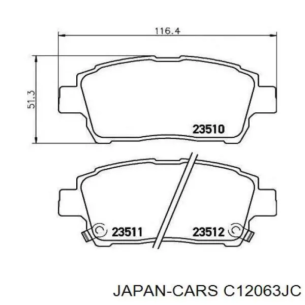 C12063JC Japan Cars передние тормозные колодки