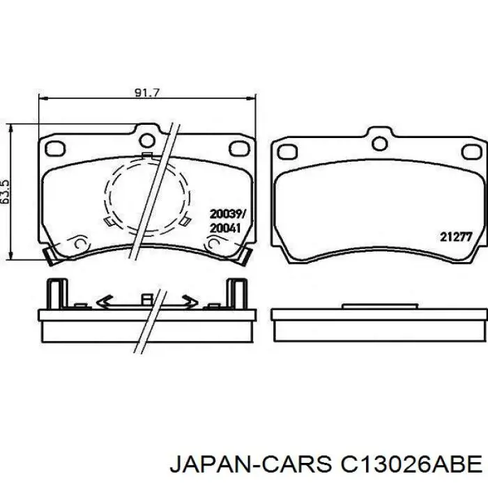 Передние тормозные колодки C13026ABE Japan Cars