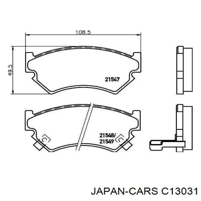 Колодки Japan Cars C13031 цена, от 15.56 USD