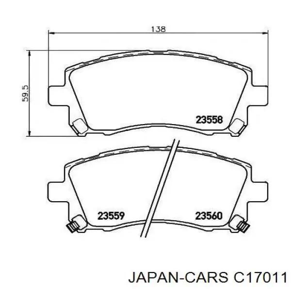 Колодки тормозные передние дисковые Japan Cars C17011