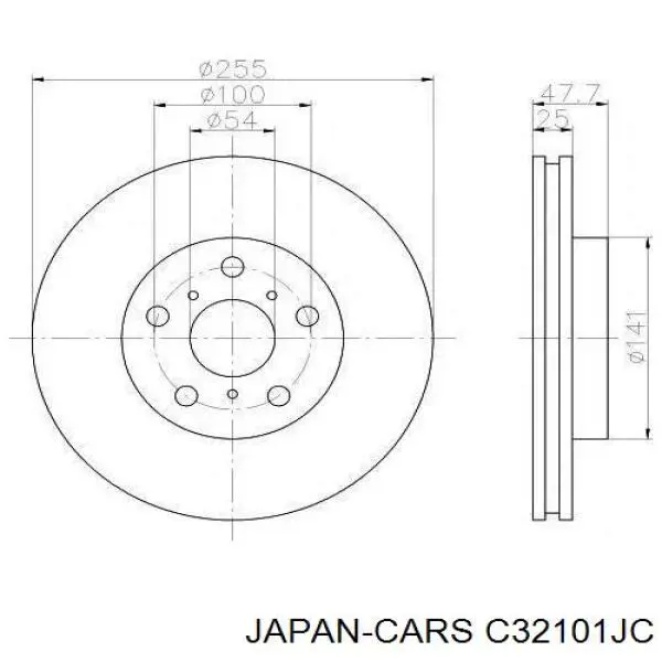 Тормоз дисковый передний Japan Cars C32101JC цена, от 28.88 USD