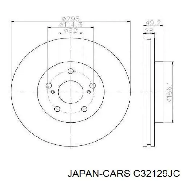 Передние тормозные диски C32129JC Japan Cars