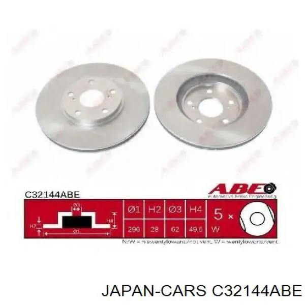 Передние тормозные диски C32144ABE Japan Cars