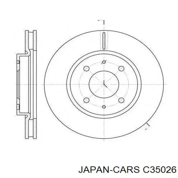 Диск гальмівний передній C35026 Japan Cars