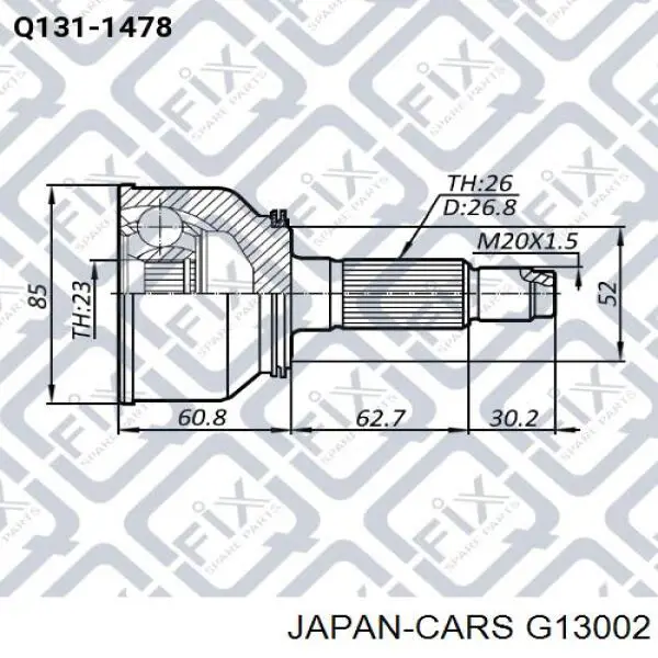 ШРУС наружный передний G13002 Japan Cars