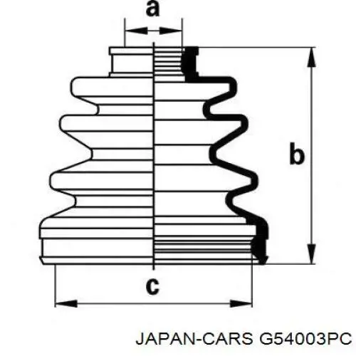 Пыльник ШРУСа передней полуоси наружный Japan Cars G54003PC