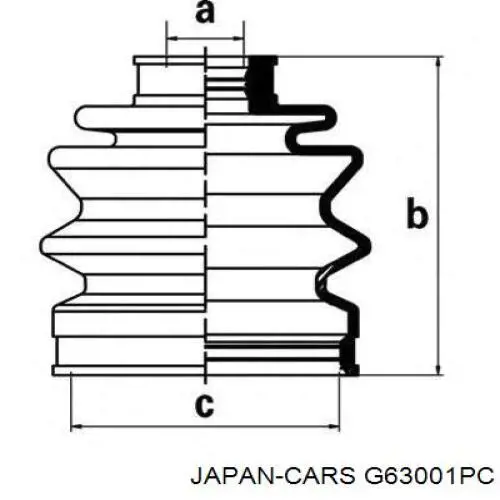 Пыльник шарнира угловых скоростей внутренний передний Japan Cars G63001PC цена, от 5.07 USD