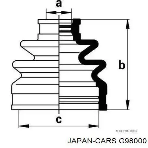Крестовина карданного вала заднего JAPAN CARS G98000