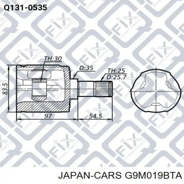 Крестовина карданного вала заднего G9M019BTA Japan Cars