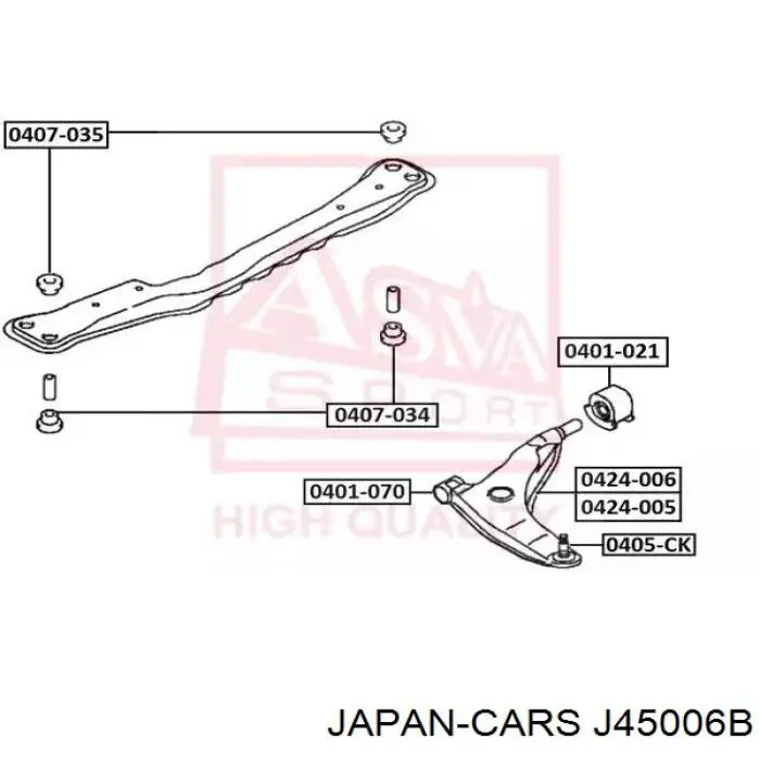 Купить J45006B Japan Cars Сайлентблок нижний передней подвески