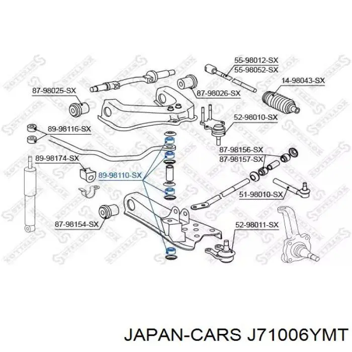 Втулка переднего стабилизатора J71006YMT Japan Cars