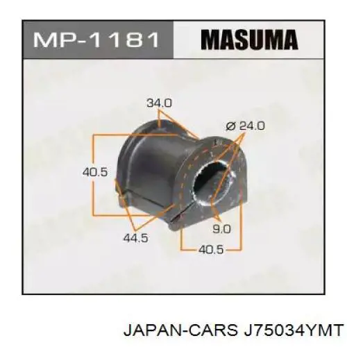 Резинка заднего стабилизатора Japan Cars J75034YMT цена, от 5.80 USD