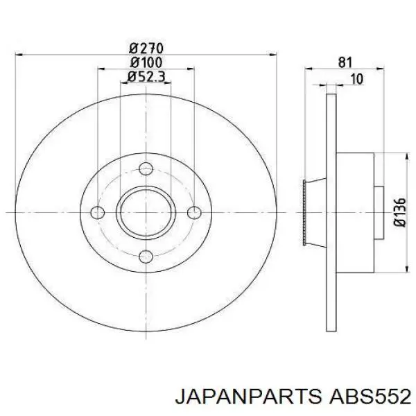 Датчик ABS задний левый Japan Parts ABS552