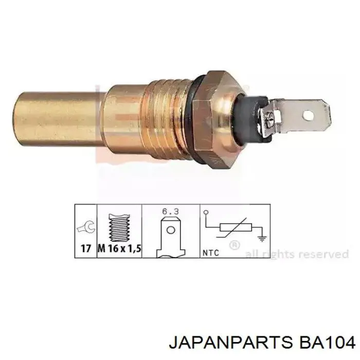 BA104 Japan Parts датчик температуры охлаждающей жидкости