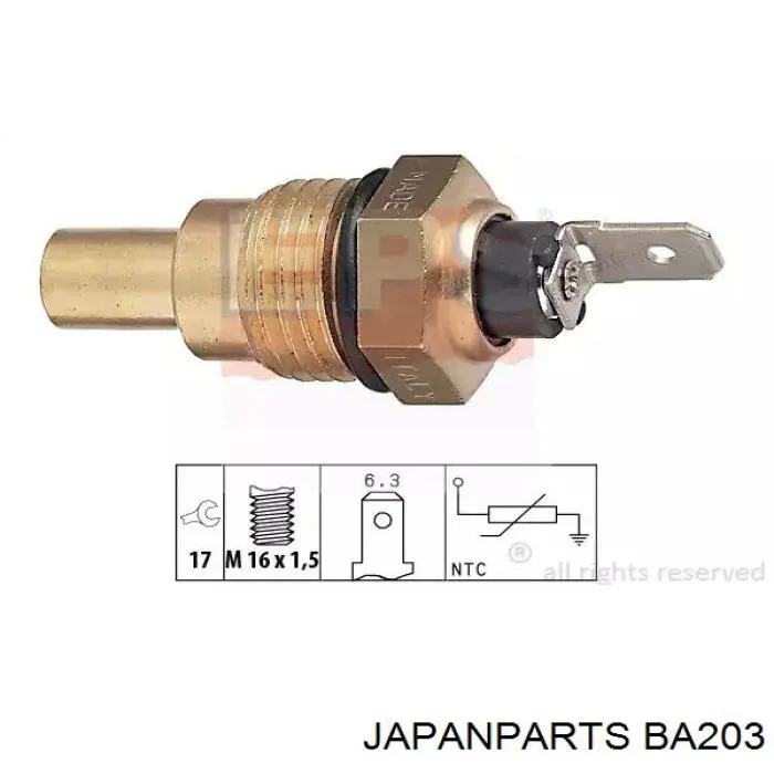 Датчик указателя температуры охлаждающей жидкости Japan Parts BA203 цена, от 3.97 USD