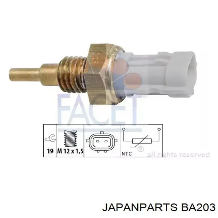 Купить BA203 Japan Parts Термодатчик охлаждающей жидкости