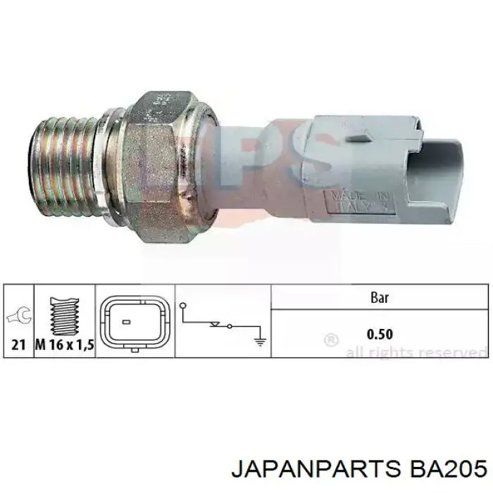 Датчик температуры охлаждающей жидкости BA205 Japan Parts