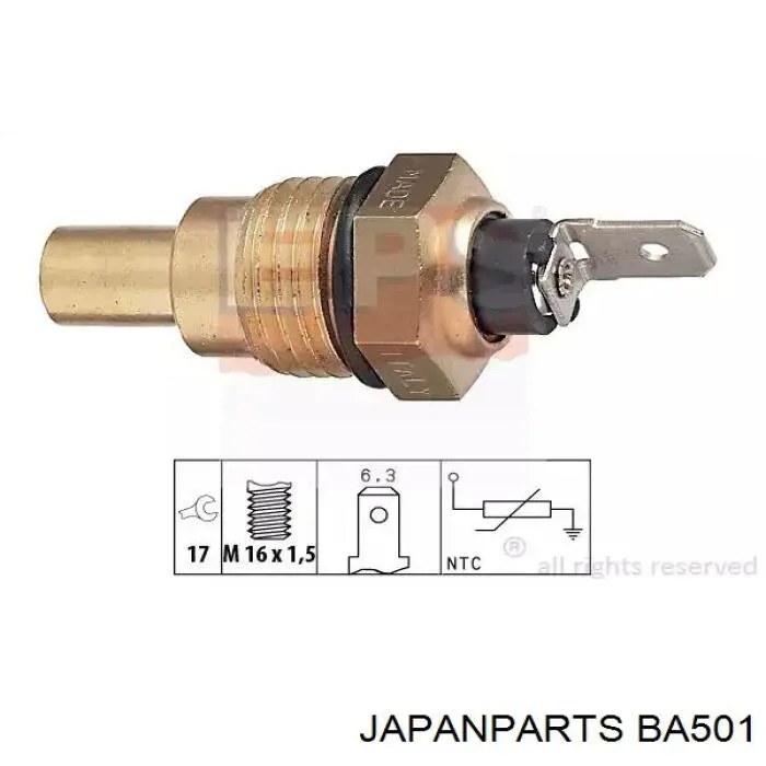 Датчик температуры охлаждающей жидкости BA501 Japan Parts