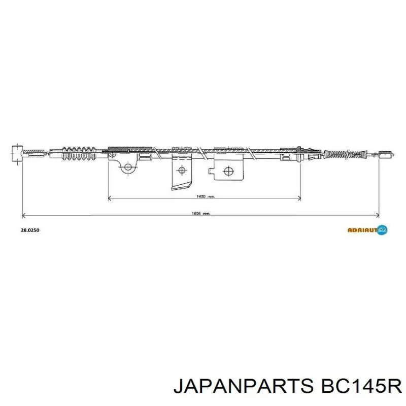 BC-145R Japan Parts трос ручного тормоза задний правый
