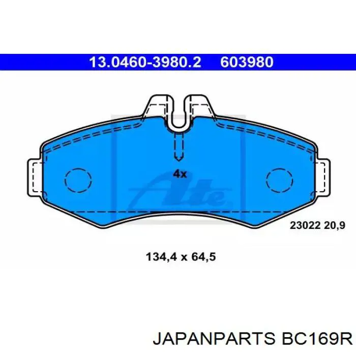 Трос стояночного тормоза задний правый Japan Parts BC169R цена, от 17.48 USD