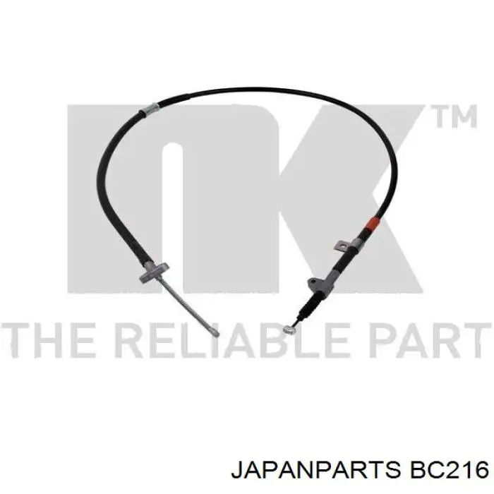 BC216 Japan Parts трос ручного тормоза задний левый