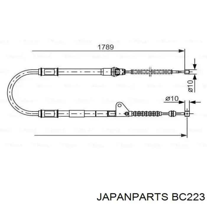BC223 Japan Parts Трос ручного тормоза задний, правый