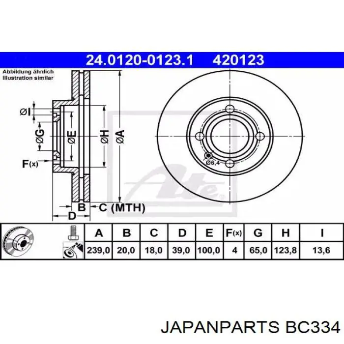 BC334 Japan Parts Трос ручного тормоза задний правый/левый