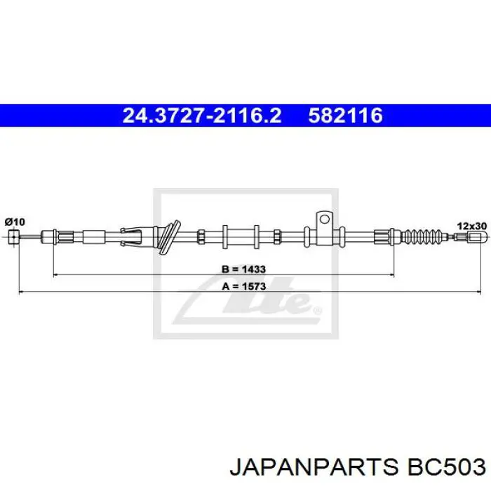 BC503 Japan Parts Трос ручного тормоза